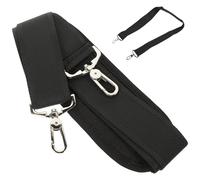 POPETPOP Bandoulière Réglable Noire pour Paquet Ordinateur, Large et Douce | Polyester et Fer, Crochets Métalliques, Deux Boucles Solides, Usage École, Campus, Photographe