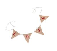 POPETPOP Bannière Suspendue de Mariage en Jute Écologique Guirlande Triangulaire Décorative Love Banderole Solide pour Fête Anniversaire et Décoration de Mariage Accessoires Festifs