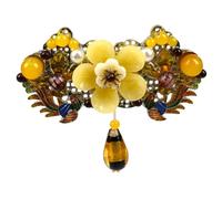 POPETPOP Barrette à Cheveux en Alliage Jaune Vintage Femme pour Queue de Cheval Pratique pour Décoration et Confortable à Porter Quotidien