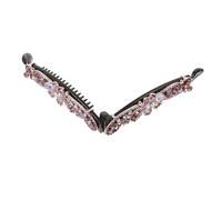 POPETPOP Barrette Banane Strass Fleur pour Femmes, Taille Moyenne, Maintien Cheveux Fins et Épais, Accessoire Coiffure Élégant pour Mariage et Vie Quotidienne