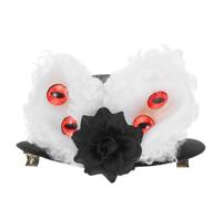 POPETPOP Barrette Halloween Gothique pour Femmes et Garçon Fille Mini Chapeau Vintage avec Oreilles de Lapin et Fleur Oeil Accessoire Réutilisable et Flexible pour Décorations Capillaires
