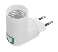 POPETPOP Base de Douille E27 Interrupteur Intégré, Adaptateur Prise E27 Rotatif 360° en Laiton Nickelé, pour Éclairage Intérieur Bureau Maison, Compatible Ac220-240v