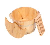 POPETPOP Bassine de Bain de Pieds en Bois Massif Grosse Taille Masseur Intégré pour Usage Domestique Hivernal Couvercle pour Soin des Pieds