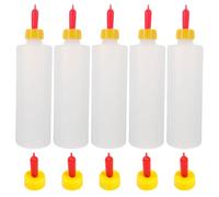 POPETPOP Biberon de Lait de Chèvre 400ml en Pvc pour Agneaux et Petits Animaux Alimentation Sûre et Pratique avec Tétines de Remplacement Lot de 5 Sets de Sets pour Nourrir le Bétail
