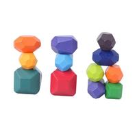 POPETPOP Blocs de Construction Bois Colorés Éducatifs pour Garçon Fille Montessori et Sécurisé Jeu Dapprentissage Sensoriel et Reconnaissance des Couleurs Cadeau pour Garçons et Filles à