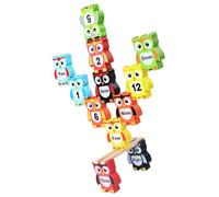 POPETPOP Blocs Empilables Bois Forme de Hibou avec Chiffres pour Garçon Fille Éducatif Coloré pour Développer Patience Imagination et Reconnaissance des Couleurs pour Jeux Parent Garçon