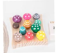 POPETPOP Bois Montessori pour Tout-Petits Jeu Éducatif de Cueillette de Champignons Colorés pour Apprentissage des Formes Reconnaissance des Chiffres Coordination Œ -Main Garçon Fille