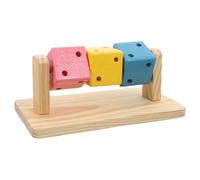 POPETPOP Bois Naturel pour Hamster à Mâcher Cube Multifonction pour Petits Animaux Stimule Dents et Curiosité Accessoire pour Rongeurs et Cochons
