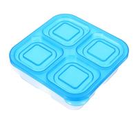 POPETPOP Boîte à Bento Quatre Compartiments PP Réutilisable | Couvercle Inclus, Surface Lisse, Séparation des Aliments, des Fuites, Coloris Bleu, pour Étudiants et Couleur Aléatoire