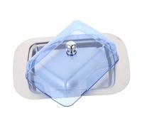 POPETPOP Boîte à Beurre Inox avec Couvercle Bleu Récipient Pratique pour Beurre et Fromage Conserve Fraîcheur Design Moderne pour Cuisine et Table