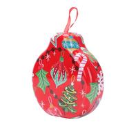 POPETPOP Boîte à Bonbons de Noël en Fer Blanc Ronde Rouge Coffret Décoratif Festif Emballage Solide pour Friandises Rangement Gourmand pour Fête et Décoration