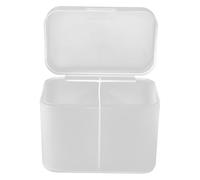 POPETPOP Boîte à Cotons-tiges Transparente à Deux Compartiments Couvercle, Organisateur Multifonction pour Cotons, Boules de Coton et Maquillage, Rangement de Bureau et Salle de Bain