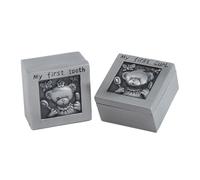 POPETPOP Boîte à Dents de Lait Métal pour Garçon Fille Coffret Souvenir avec Gravure Délicate Rangement pour Cheveux et Dents Boîte de Stockage Petite et Cadeau Mémoire Famille