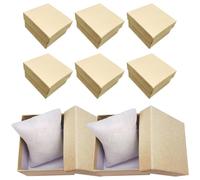 POPETPOP Boîte à Montre Vintage en Papier Kraft Beige 8 Pièces Toucher et Fabrication Soignée pour Voyage et Rangement Pratique des Bijoux