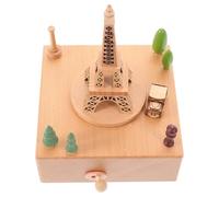 POPETPOP Boîte à Musique en Bois Sculpté Tour Eiffel, Boîte Musicale Vintage pour Filles, Présent Anniversaire et Saint-Valentin, Mélodies Douces, Décoration Intérieure Romantique, Centre