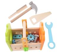 POPETPOP Boîte à Outils Bois Garçon Fille Éducatif Précoce avec Écrous et Vis Mallette Légère et Colorée pour Activités Manuelles et Jeux de Construction Cadeau pour Garçons et Filles