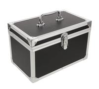 POPETPOP Boîte à Outils Multifonctionnelle Noire Grosse Taille 30x18x19 Cm Structure en Alliage D'aluminium, Intérieur Étanche Résistant aux Intempéries, Boîte de Rangement Magicien