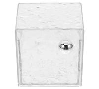 POPETPOP Boîte à Soufflets en Pet et Abs pour Cotons Démaquillants, Grosse Capacité, Facile à Nettoyer, Couvercle, pour Salle de Bain