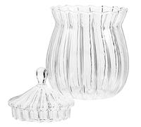 POPETPOP Boîte à Thé Verre Transparent Pot à Sucre et Bocaux de Rangement pour Thé Séché Confitures et Biscuits avec Couvercle Easy-open