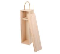 POPETPOP Boîte à Vin en Bois Poignée, Coffret Sommelier Vintage pour Présent Personnalisable, Boîte à Vin pour Bricolage, Transport Simple
