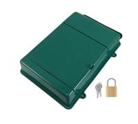 POPETPOP Boîte aux Lettres Murale en Plastique Vert Foncé, Petite Boîte aux Lettres Verrouillable Étanche Serrure Sécurisée, Rangement Résistant la Pluie pour Maison et Bureau, Accessoire