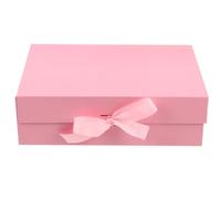 POPETPOP Boîte Cadeau Papier Rose avec Nœud Élégant Coffret Chic pour Cadeaux Stockage Quotidien Mariage Anniversaire Fête