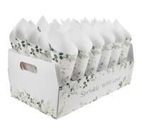 POPETPOP Boîte de 30 Cônes en Papier Vert Feuille pour Confettis de Mariage Porte-Confettis pour Pétales et Bonbons Cônes pour Décorations Festives et Bouquets en Papier