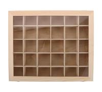 POPETPOP Boîte de Collectionneur de Pierres en Bois, Vitrine pour Collection de Minéraux, 30 Compartiments, pour Pierres et Gemmes, Sciences Éducatives t Apprentissage la Maison