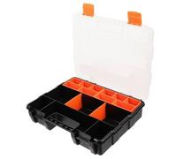 POPETPOP Boîte de Rangement Compartimentée pour Visserie Organisateur Portable Plastique avec Poignée et Couvercle Transparent Mallette Pratique pour Atelier et Bricolage