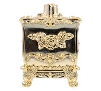 POPETPOP Boîte de Rangement Coton-tiges Sculptée Fleur Taille Moyenne en Résine Dorée Couvercle Protecteur, pour Salle de Bain et Maquillage, Organiseur Compact pour Cotons et Éponges