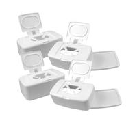 POPETPOP Boîte De Rangement Distributeur De Lingettes Plastique Blanc Minimaliste 4 Pièces Capacité Spacieuse Pour Lingettes Humides Et Sèches Salle De Bain Salon Chambre