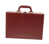 POPETPOP Boîte de Rangement Documents et Clés PU Boîte de Conservation Portable à Capacité Importante Étui Organiseur Multifonction pour Bureau et Maison Modèle Moyen Rouge