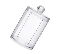 POPETPOP Boîte de Rangement en Plastique Transparent pour Disques de Coton Démaquillants avec Couvercle, Porte-Coton Élégant et Anti-poussière pour Salle de Bain Organisée