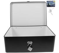 POPETPOP Boîte De Rangement Métallique Avec Serrure Boîte Étain Décorative Avec Couvercle Pour Bijoux Et Souvenirs Rangement Sécurisé Pour Bureau Et Maison