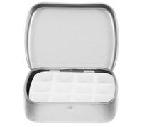 POPETPOP Boîte de Rangement Multi-grilles Organisateur Transparent en Acier Inoxydable Couvercles Individuels et Decorations de Nail Art pour Perles