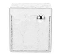 POPETPOP Boîte de Rangement Mural Transparente Pet pour Cotons Démaquillants avec Couvercle Organisateur Polyvalent pour Salle de Bain Support Mural Pratique et Facile à Nettoyer