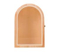 POPETPOP Boîte de Rangement pour Figurines Bois Massif avec Couvercle Acrylique Transparent Modèle Arqué Protection la Poussière pour Collection Action Figures Format Moyen
