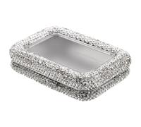 POPETPOP Boîte de Rangement pour Médiators Guitare Métal Martelé avec Strass Étui Étanche Anti-poussière à Fenêtre Transparente Boîte Portable pour Médiators Acoustiques Électriques et