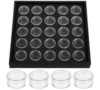 POPETPOP Boîte De Rangement Strass Ongles 25 Compartiments Couvercle Transparent Organisateur De Bijoux Et Pierre Ongle Nail Art Pour Bureau Et Maison 8.07X8.07X0.98 Pouces