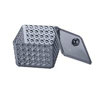 POPETPOP Boîte De Rangement Transparent à Motif De Diamant pour Tiges Coton Couvercle Design Élégant pour Salle De Bain