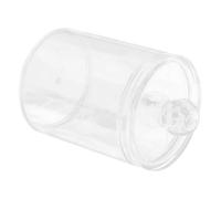 POPETPOP Boîte de Rangement Transparente Arrondie pour Cotons-tiges Coton et Accessoires Étanche Anti-poussière Organisateur pour Salle de Bain et Bureau