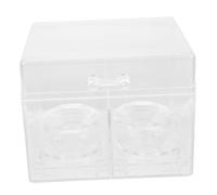 POPETPOP Boîte de Rangement Transparente pour Maquillage Format Compact en Acrylique Anti-poussière pour Cotons-tiges et Œufs de Beauté, Utilisation Bureau et Salle de Bain