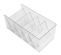 POPETPOP Boîte de Rangement Transparente pour Salle de Bain Organisateur Maquillage et Bijoux Boîte Compartimentée à Poser sur Table de Toilette Gain de Place pour Cosmétiques et