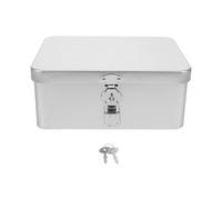 POPETPOP Boîte de rangement verrouillable en fer blanc rétro avec clé, contenant souvenir en métal pour bijoux et documents importants, organisateur de bureau décoratif