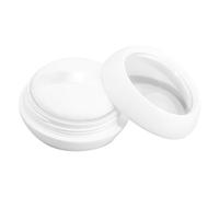 POPETPOP Boîte de Sous-emballage pour Poudre 10g Portable Blanche avec Houppette Demi-lune, Récipient à Poudre Vide Pratique pour Maquillage et Rangement Cosmétique