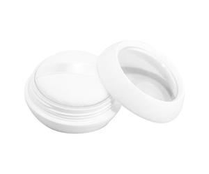 POPETPOP Boîte de Sous-emballage pour Poudre 10g Portable Blanche avec Houppette Demi-lune, Récipient à Poudre Vide Pratique pour Maquillage et Rangement Cosmétique