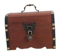 POPETPOP Boîte De Stockage Rétro Organisateur De Bijoux Rétro Coffre Au Trésor Des Coffre Au Trésor Avec Serrure De Souvenirs De Bijoux Vintage Bois De Brun