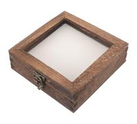 POPETPOP Boîte D'exposition de Spécimens en Acrylique Bois, Couvercle | Style Rétro, Protection des Échantillons, Présentation Visible, Usage pour Insectes et Fleurs Sèches