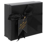 POPETPOP Boîte Présent Papeterie 15x15x7 Cm Noire Nœud En Forme De V, Coffret Présent Mariage Élégant, Boîte à Bonbons Et Biscuits Décorative Pour Fête Anniversaire Saint-valentin