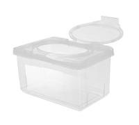 POPETPOP Boîte Rangement Lingettes Réutilisable avec Couvercle Distributeur Pratique pour Lingettes et Papier Essuie-tout Conteneur Transparent pour Salle de Bain et Maison